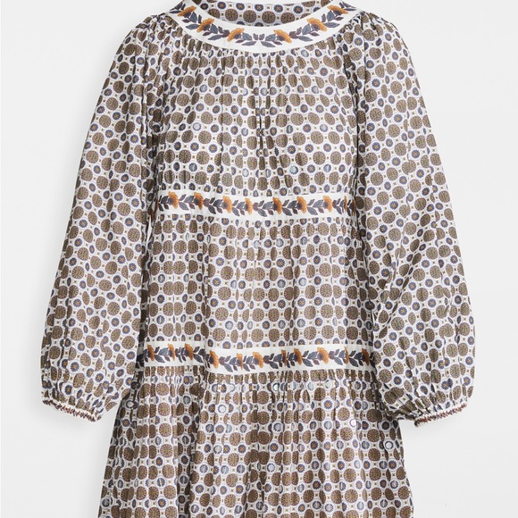 Tory Burch printed puff sleeve dress xsmall - Picture 14 of 15